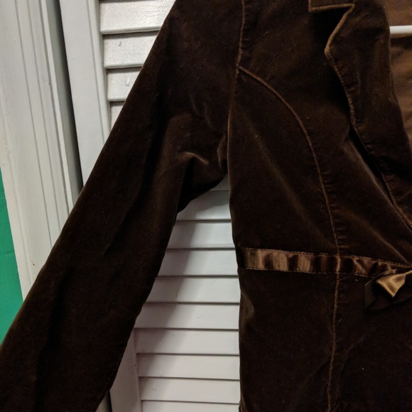 Brown, velvet jacket - Picture 5 of 6